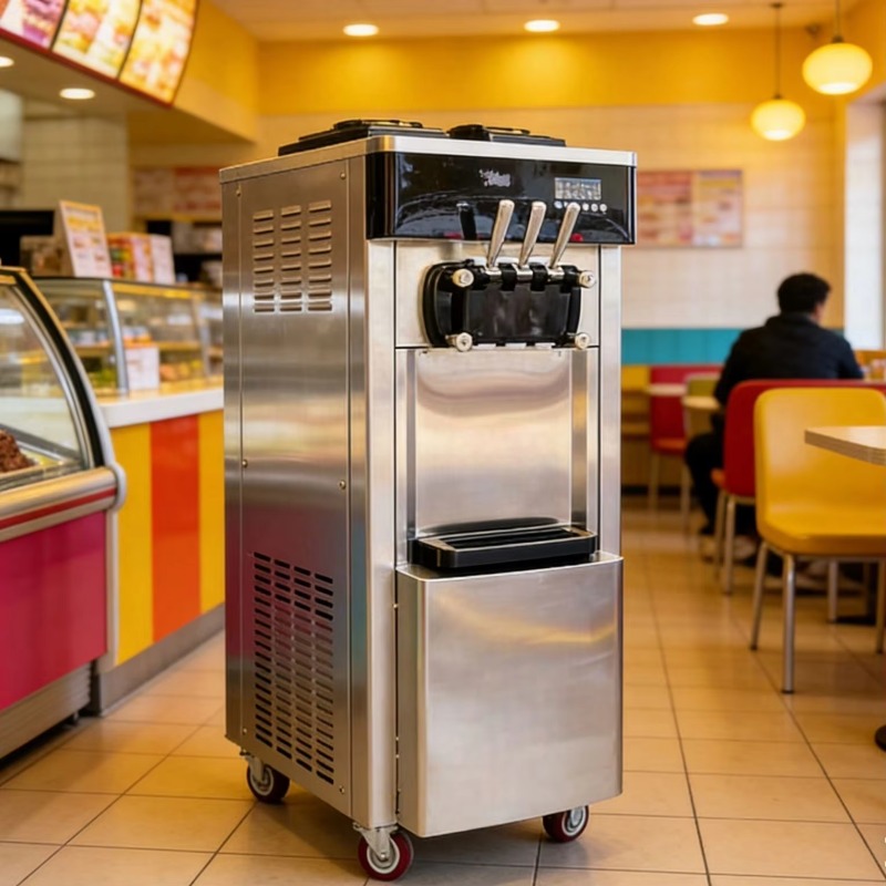 Countertop Ice Maker Commercial - Mesin Pembuat Es Krim Lembut Komersial,