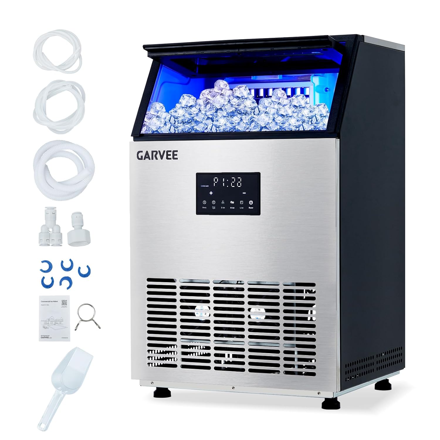 Countertop Ice Maker Commercial - Mesin Pembuat Es Komersial 150LBS/24H, Tempat