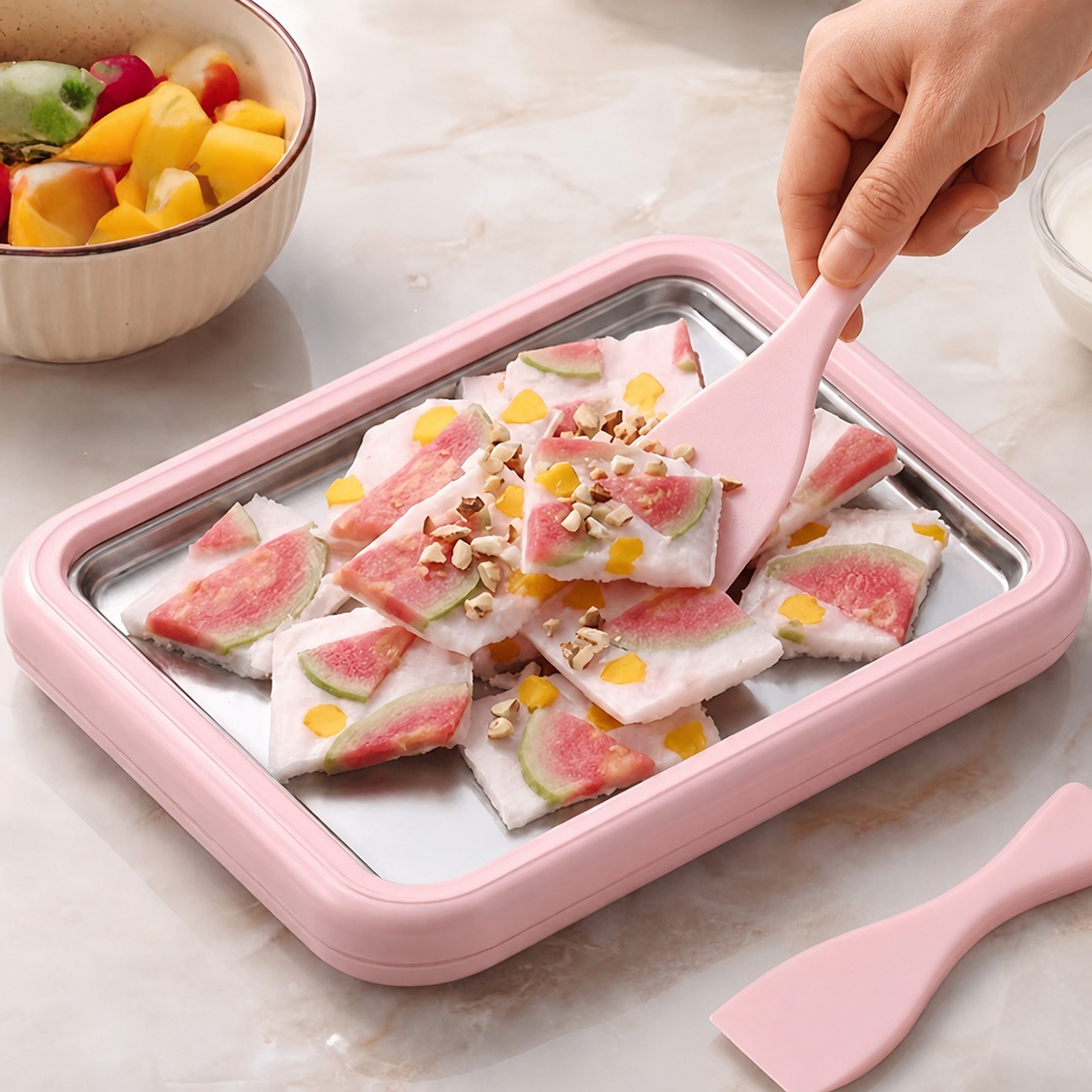 Countertop Ice Maker Commercial - Mesin Pembuat Es Krim Stainless Steel,