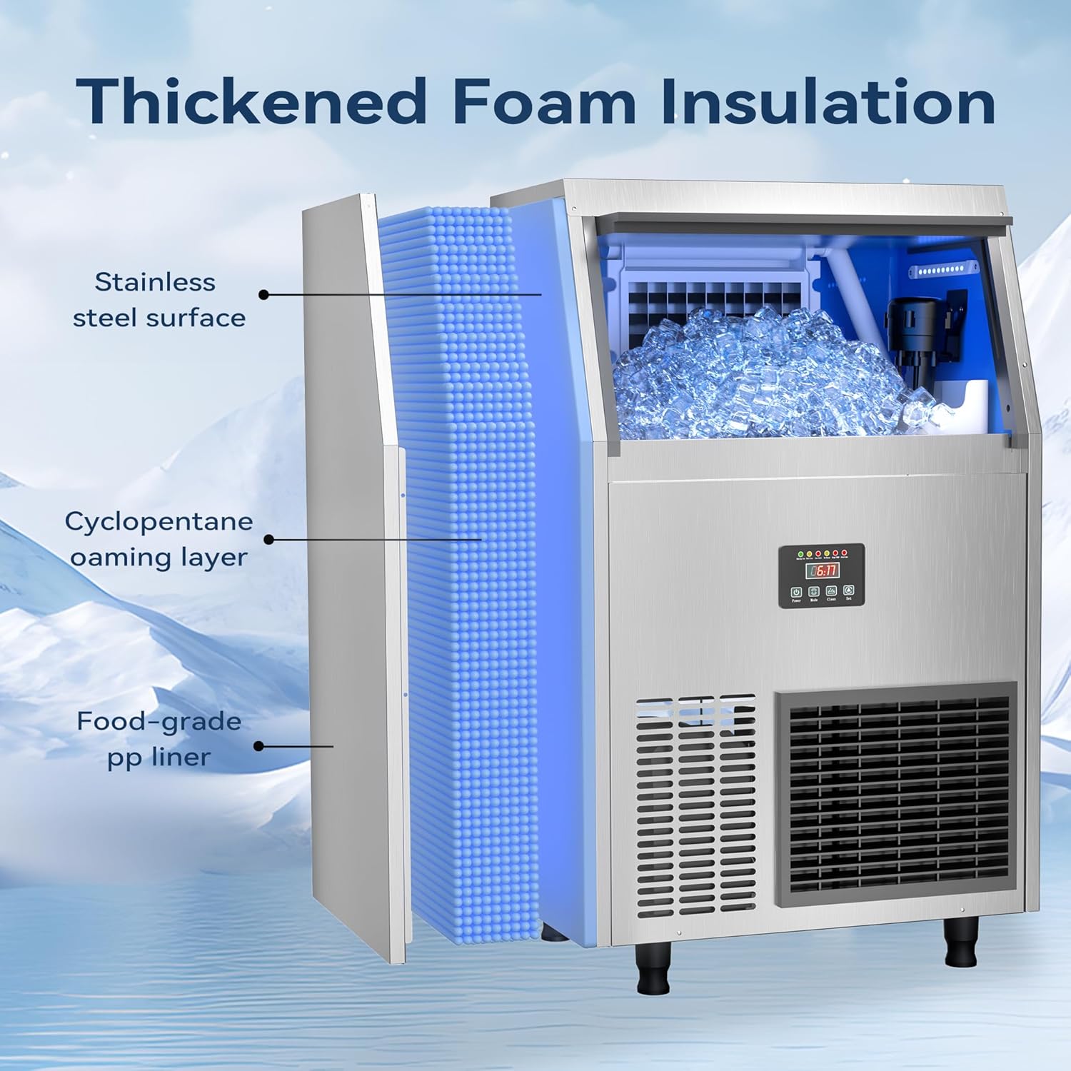 Commercial Ice Maker Air Cooled - Pembuat Es Komersial di Bawah Meja
